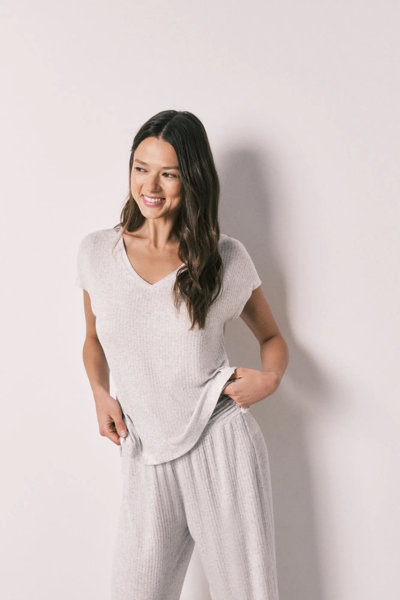Women Secret Dark Grey Women Grey Viscose Soft Capri Pyjamas SKU: 4753116_44 Image 01