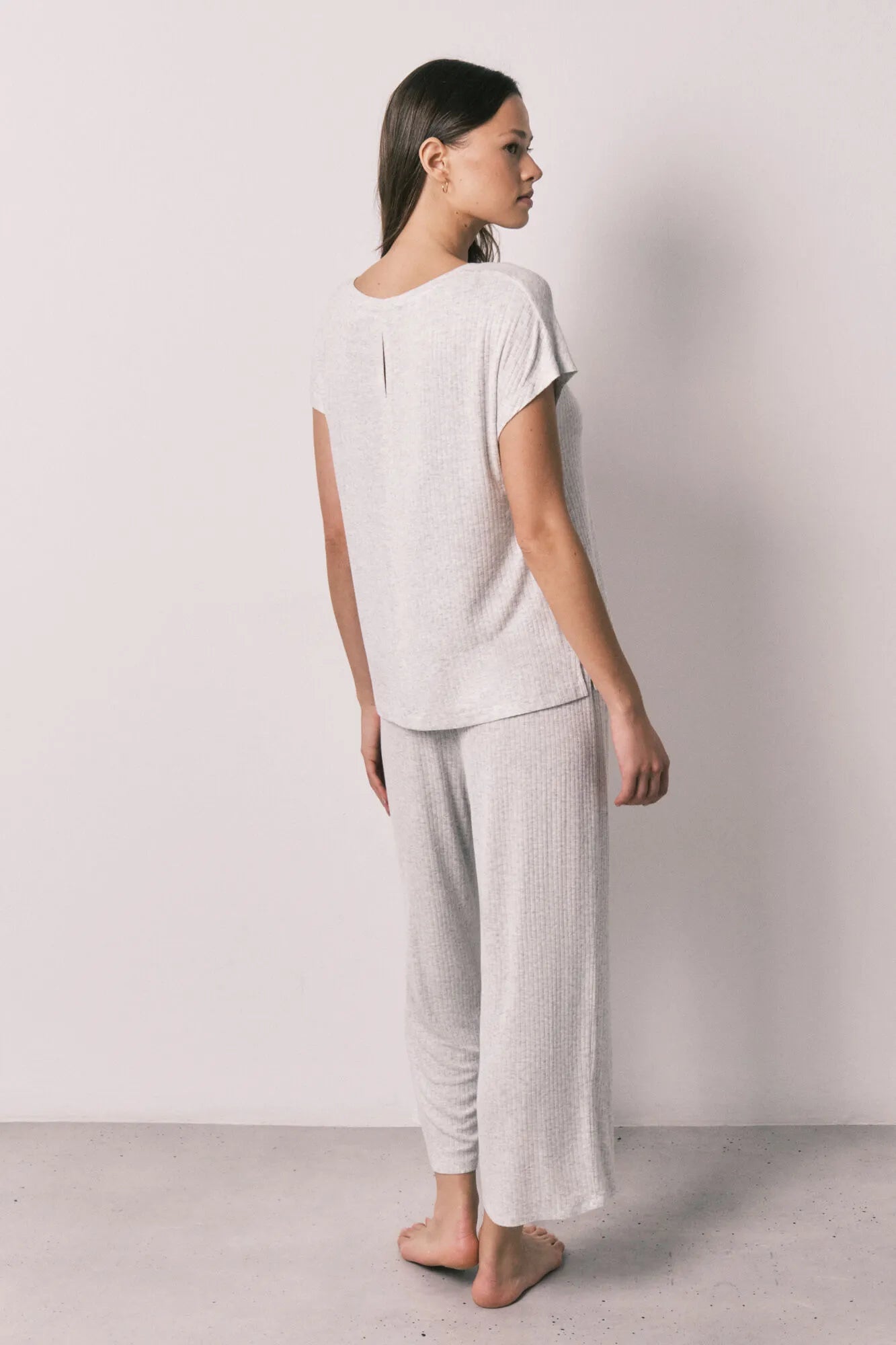 Women Secret Dark Grey Women Grey Viscose Soft Capri Pyjamas SKU: 4753116_44 Image 06