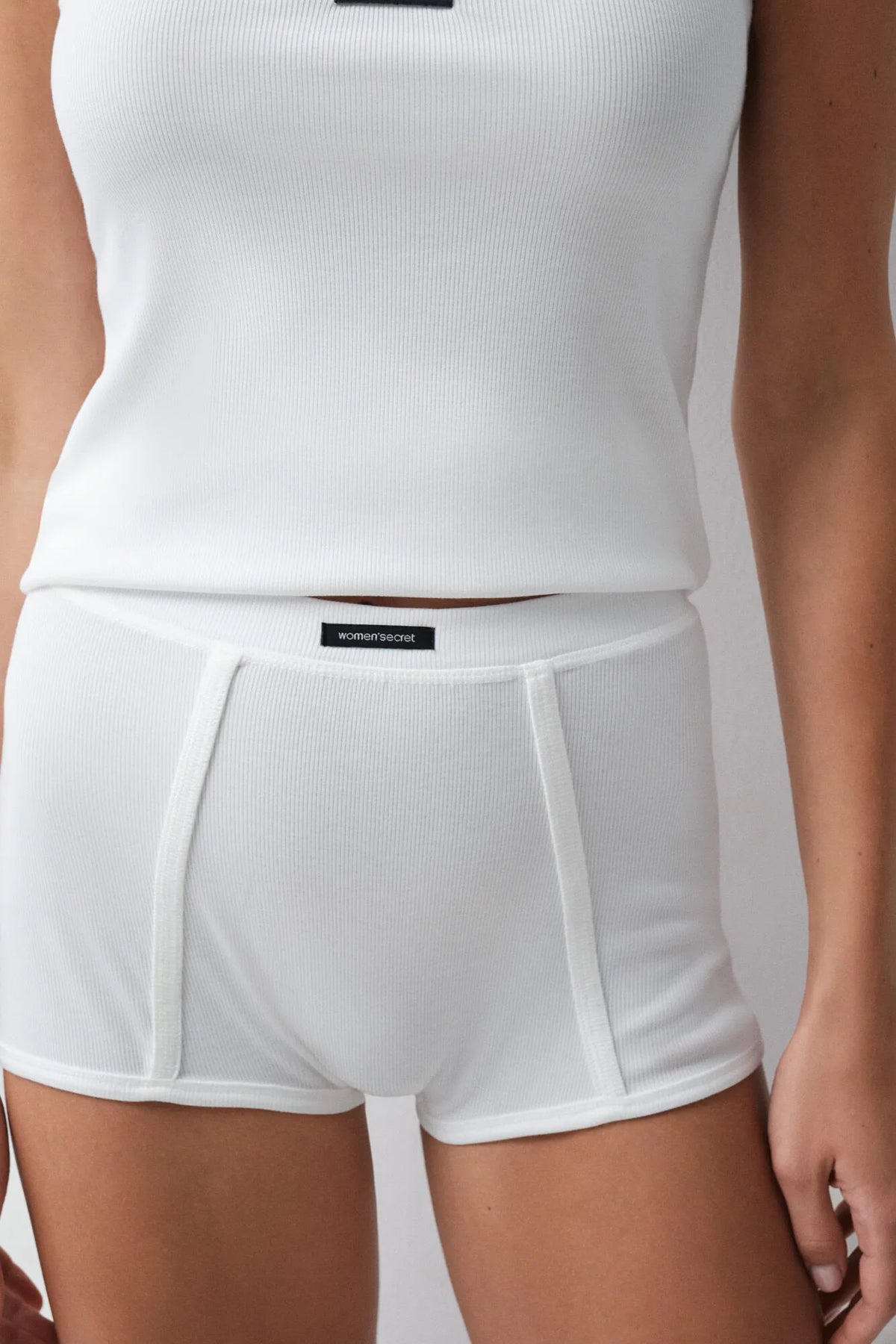 Women Secret Ivory Women White Short Strap Pyjamas SKU: 4754185_96 Image 05
