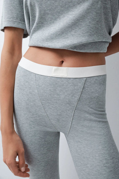 Women Secret Medium Grey Women Grey Long Pyjamas T-Shirt Leggings SKU: 4754187_46 Image 02