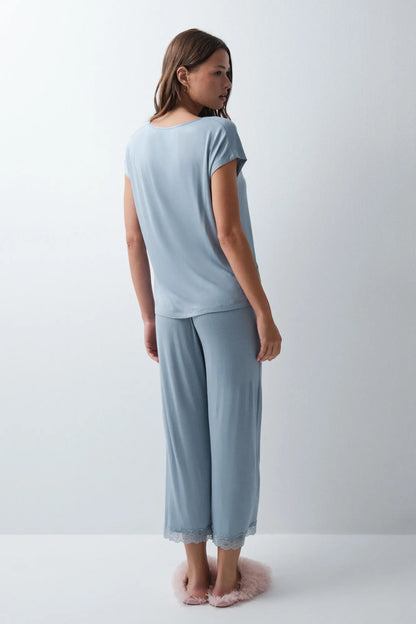 Women Secret Medium Blue Women Pale Blue Capri Pyjamas SKU: 4754190_12 Image 05