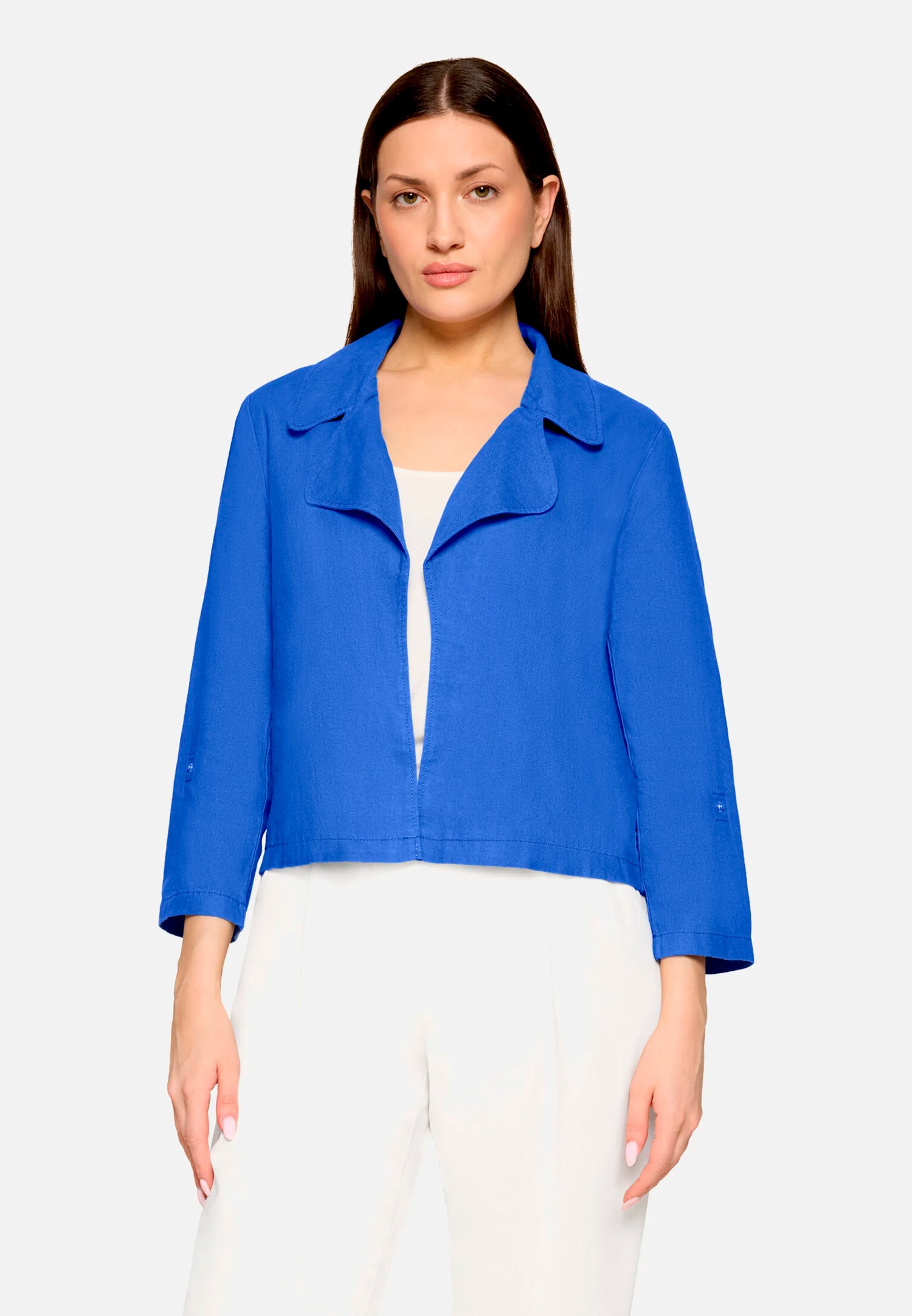 Betty Barclay Adria Blue Women Summer Blazer with 3/4 Sleeves SKU: 4755-1340_8327 Image 01