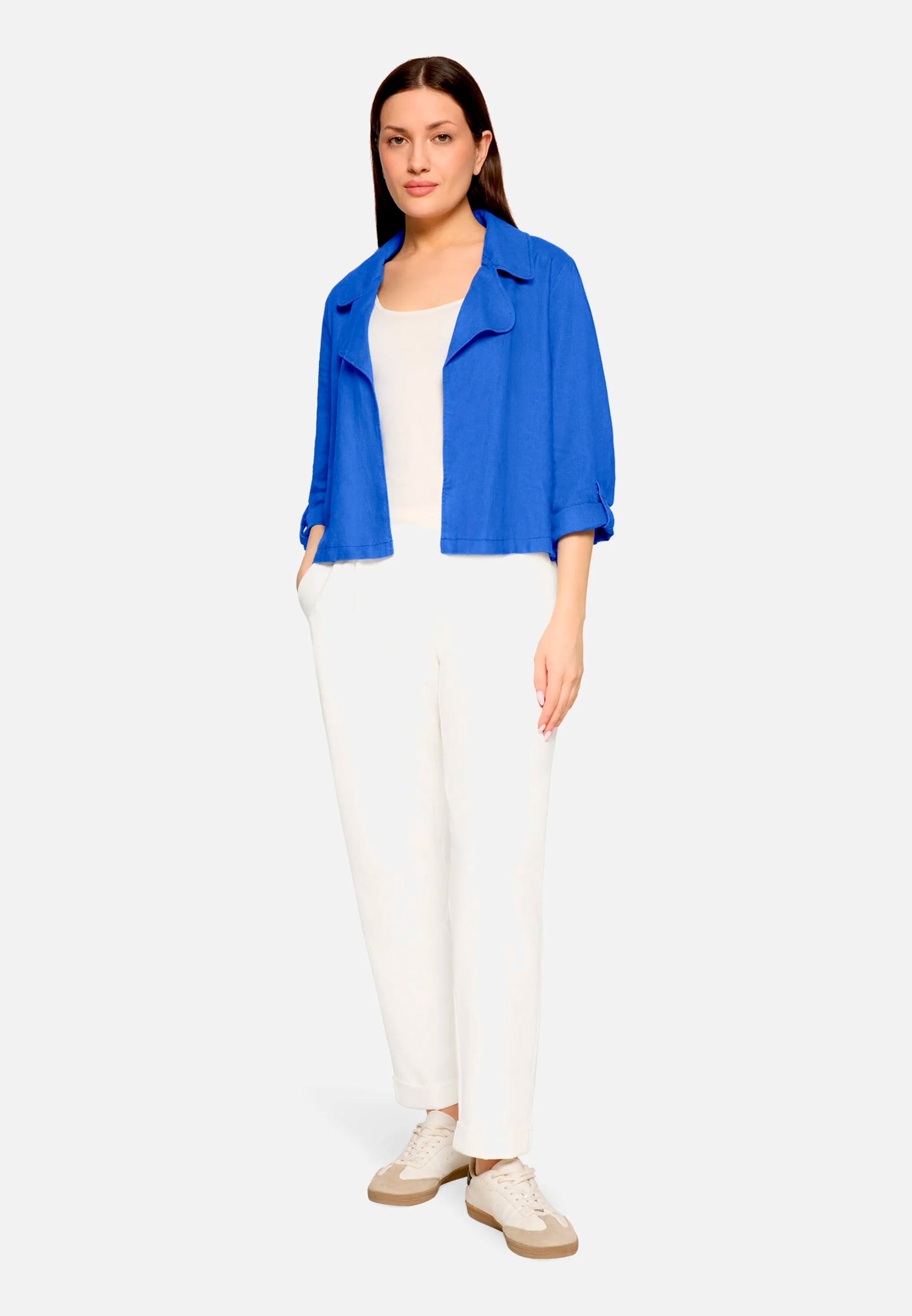 Betty Barclay Adria Blue Women Summer Blazer with 3/4 Sleeves SKU: 4755-1340_8327 Image 02