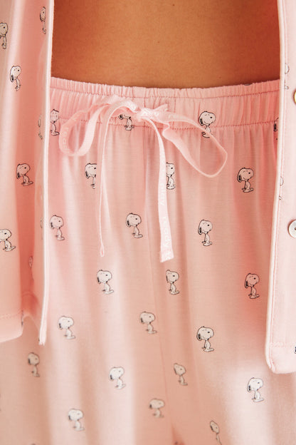 T-Shirt Pajama Soft Touch Pink Snoopy_03