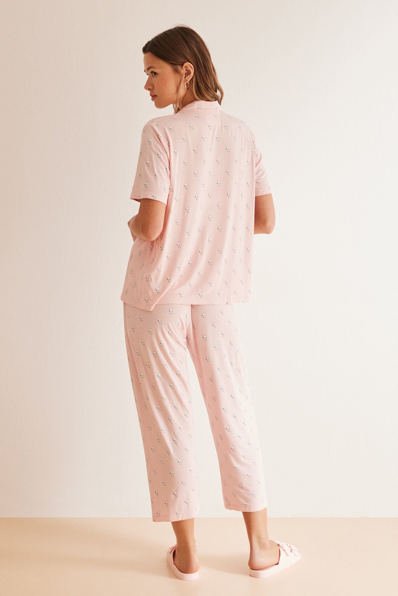 T-Shirt Pajama Soft Touch Pink Snoopy_05