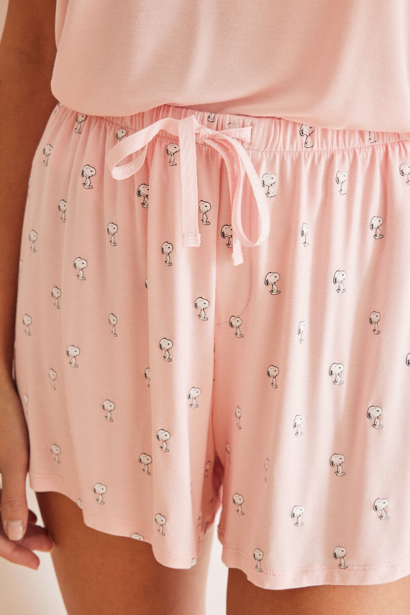 Short Pajamas Soft Touch Pink Snoopy_02