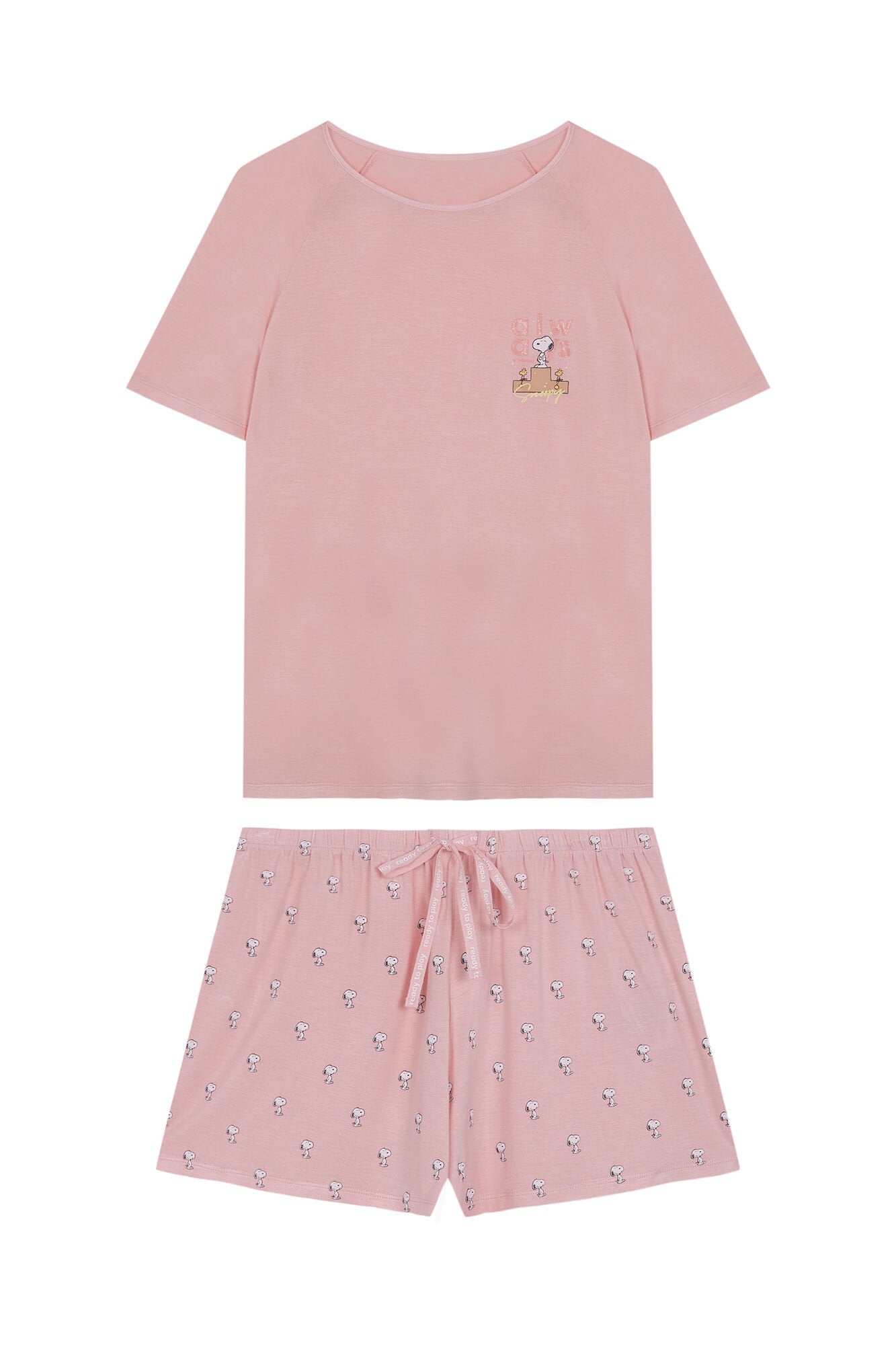 Short Pajamas Soft Touch Pink Snoopy_07