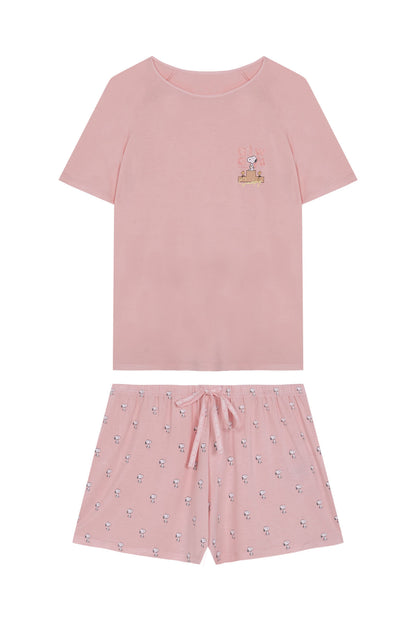 Short Pajamas Soft Touch Pink Snoopy_07