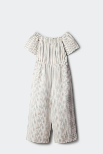 Springfield Brown Girls Striped Jumpsuit SKU: 4763001_56 Image 02