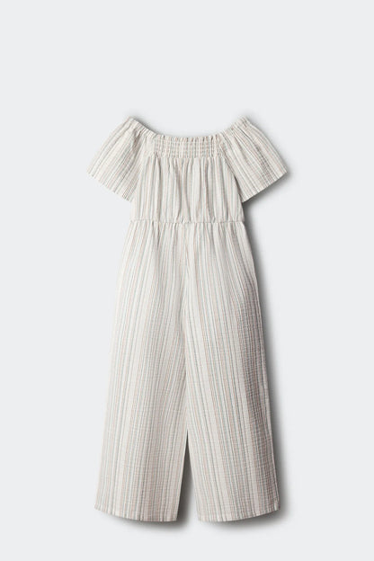Springfield Brown Girls Striped Jumpsuit SKU: 4763001_56 Image 03