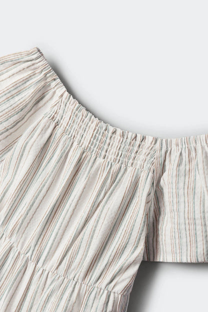 Springfield Brown Girls Striped Jumpsuit SKU: 4763001_56 Image 04
