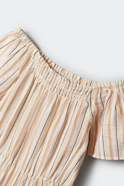 Springfield Brown Girls Striped Jumpsuit SKU: 4763005_56 Image 03