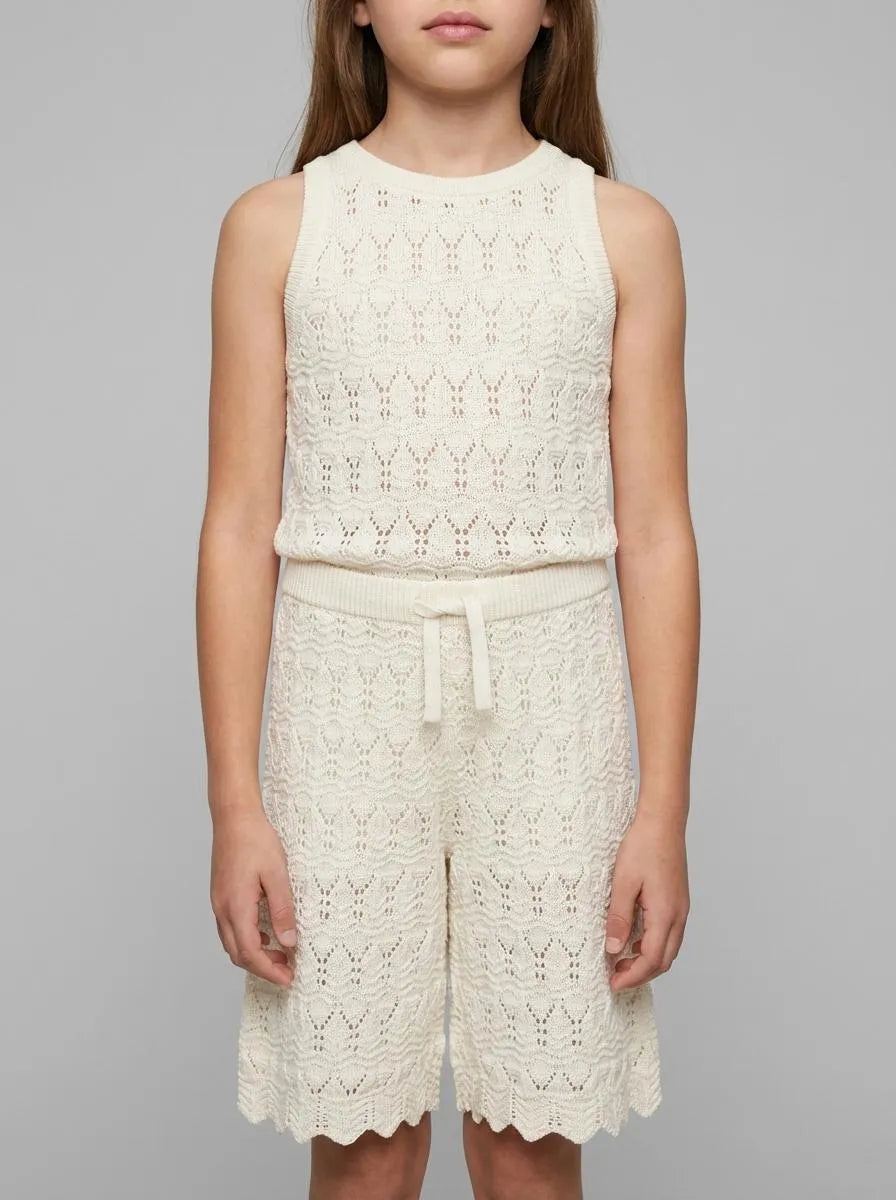 Springfield White Girls Crochet Trousers SKU: 4793001_96 Image 00