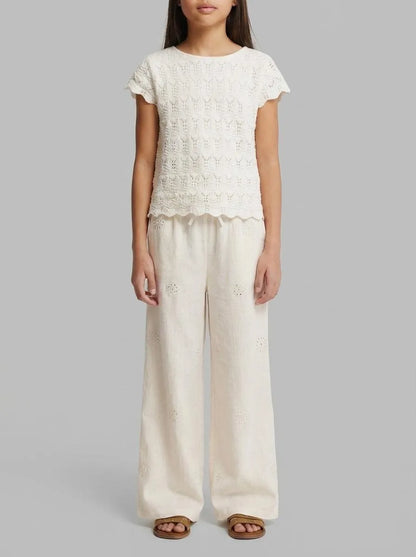 Springfield Beige Girls Fluid Embroidered Trousers SKU: 4793002_37 Image 00