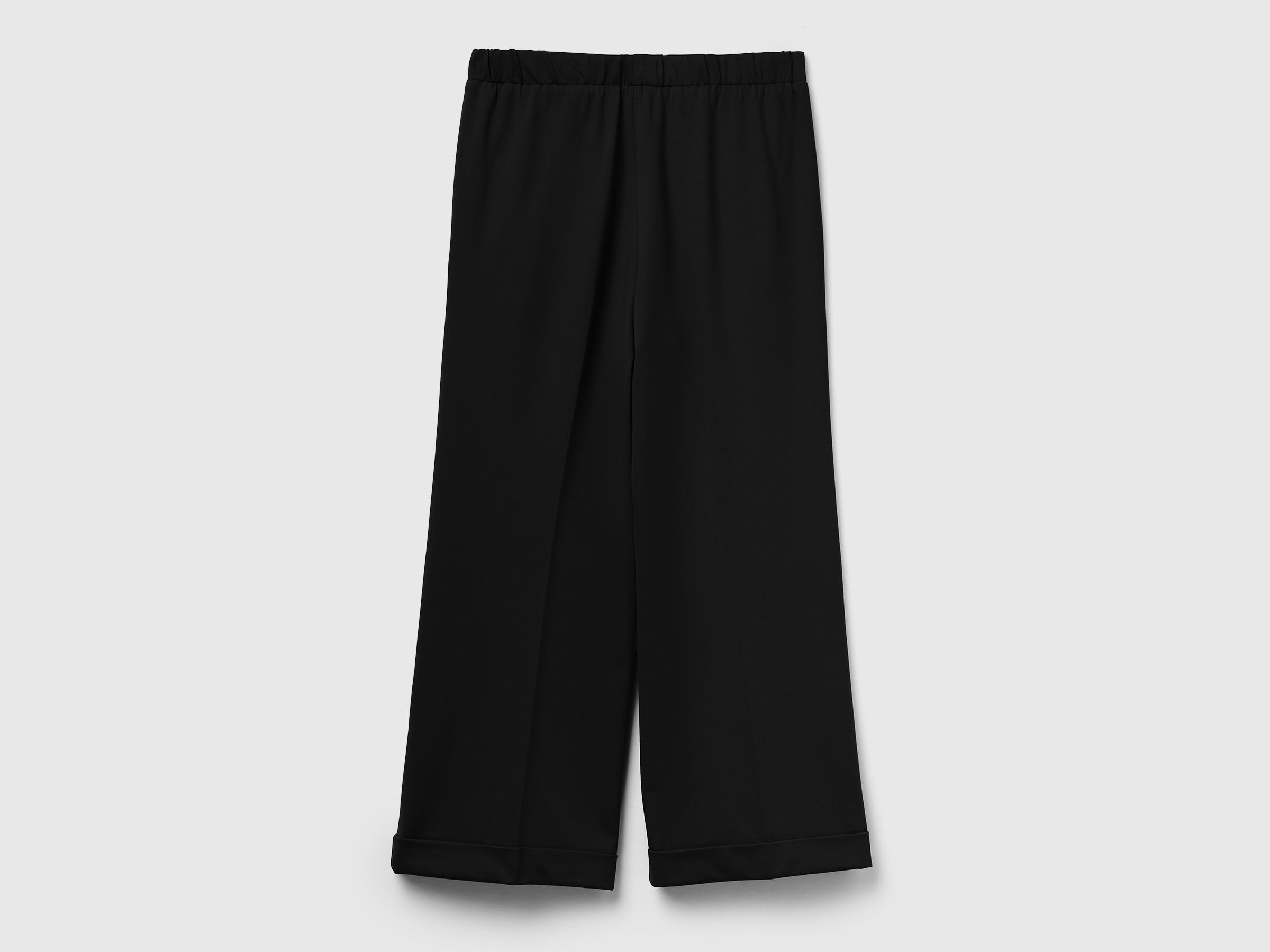 Benetton_Black_Trousers with Elastic Waist_47CKDF09Y_100_02