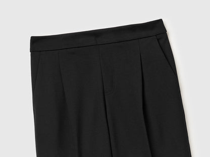 Benetton Black Women Regular Fit Trousers with Crease SKU: 47CKDF0AZ_100 Image 03