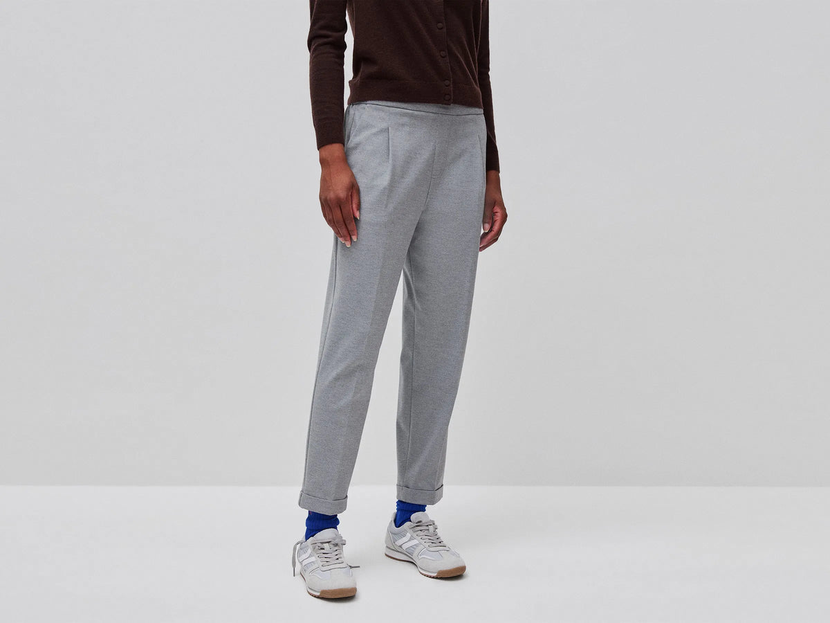 Benetton Light Gray Women Regular Fit Trousers with Crease SKU: 47CKDF0AZ_907 Image 02