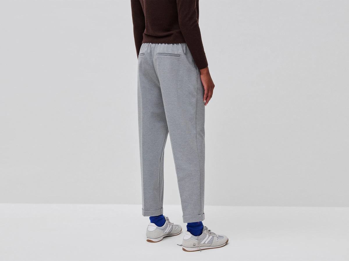 Benetton Light Gray Women Regular Fit Trousers with Crease SKU: 47CKDF0AZ_907 Image 03