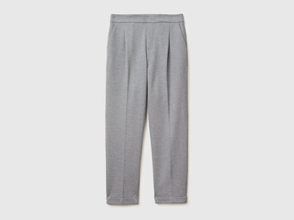Benetton Light Gray Women Regular Fit Trousers with Crease SKU: 47CKDF0AZ_907 Image 05