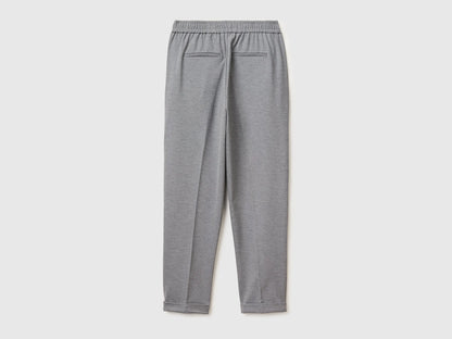 Benetton Light Gray Women Regular Fit Trousers with Crease SKU: 47CKDF0AZ_907 Image 06