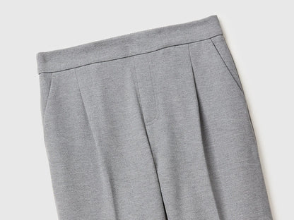 Benetton Light Gray Women Regular Fit Trousers with Crease SKU: 47CKDF0AZ_907 Image 07