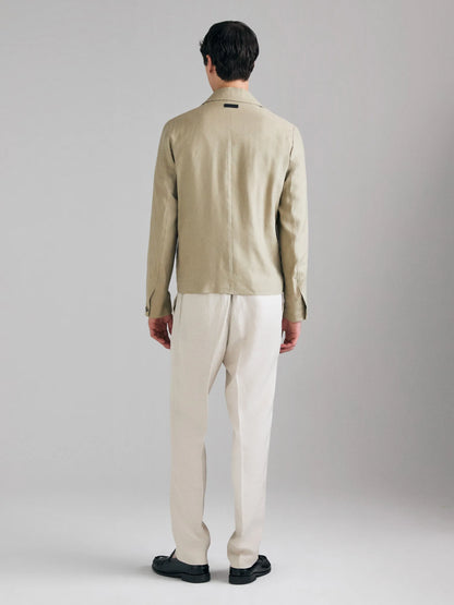 Sisley Creamy white Men Linen Blend Joggers SKU: 47HVSF061_901 Image 02