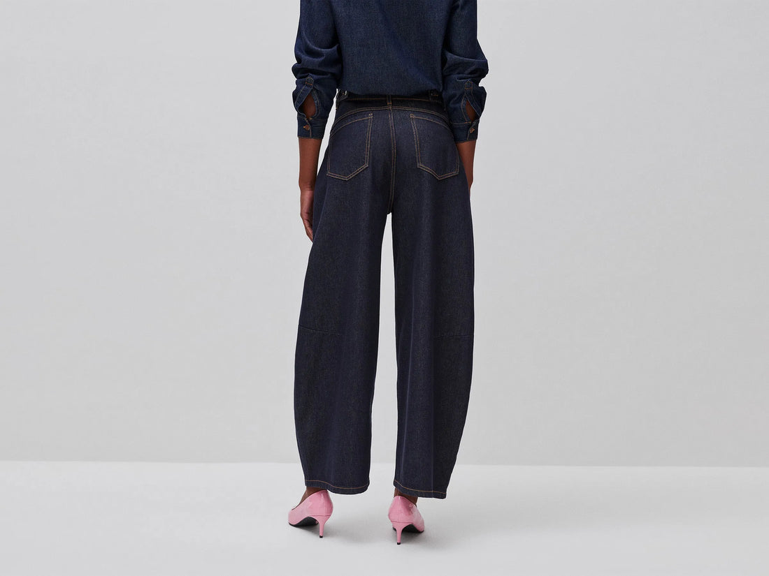 Benetton Dark Blue Women Barrel-Fit Jeans SKU: 47KYDF0CD_905 Image 02