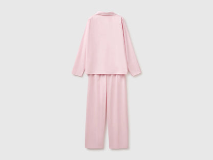 Benetton Pink Women 100% Cotton Long Open Pajamas SKU: 47QP3P015_903 Image 02