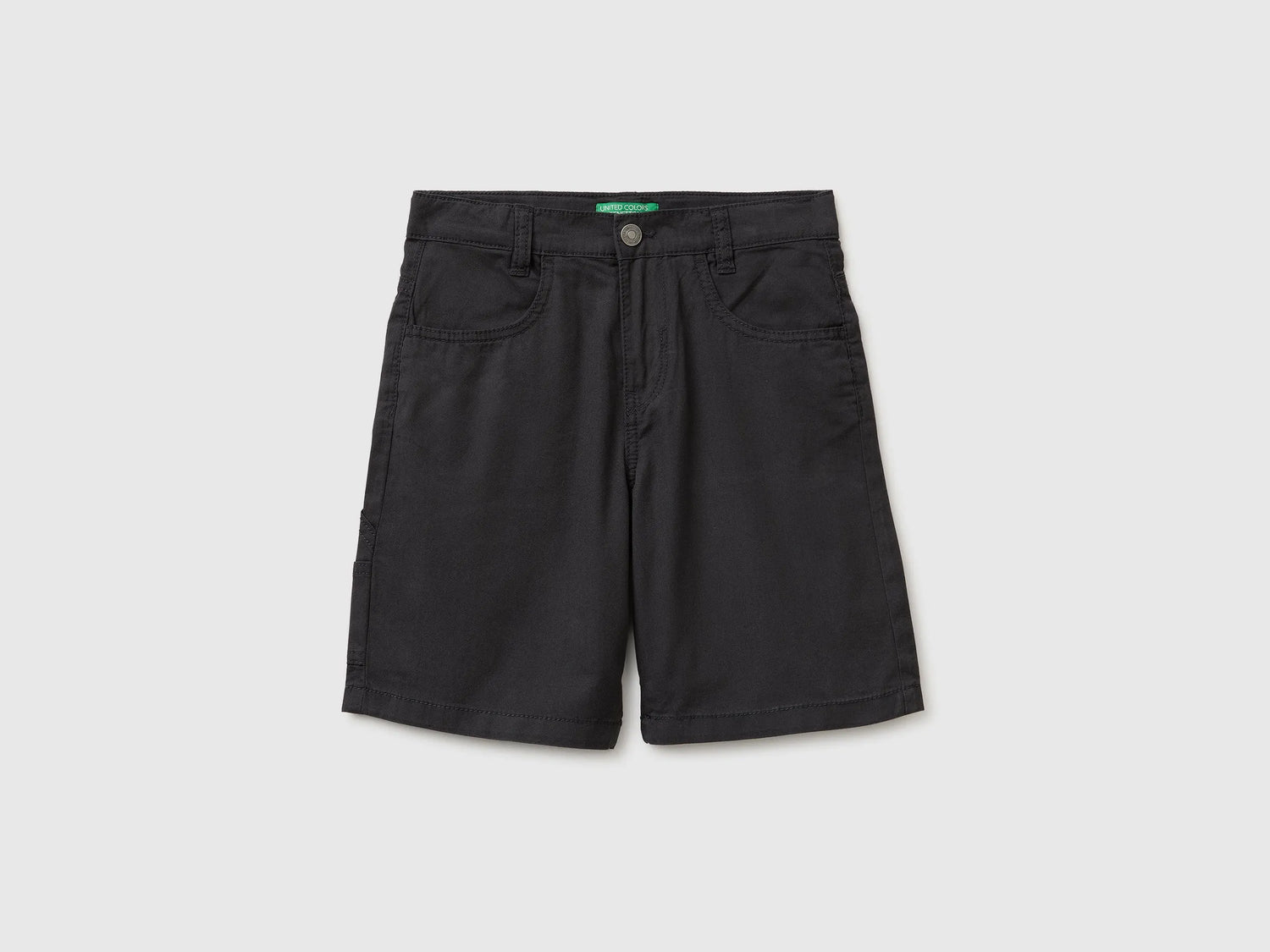 Benetton Dark gray Boys Lightweight Bermuda Shorts with Pockets SKU: 47RGC902U_19E Image 01