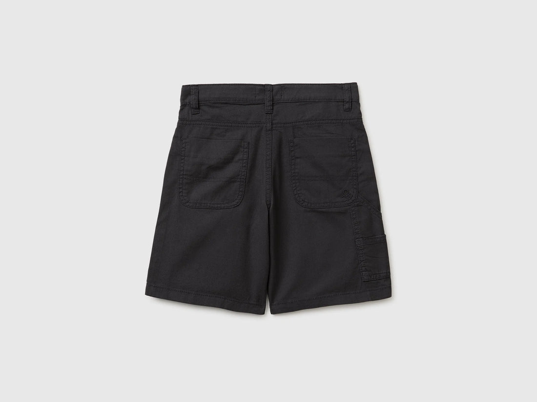 Benetton Dark gray Boys Lightweight Bermuda Shorts with Pockets SKU: 47RGC902U_19E Image 02