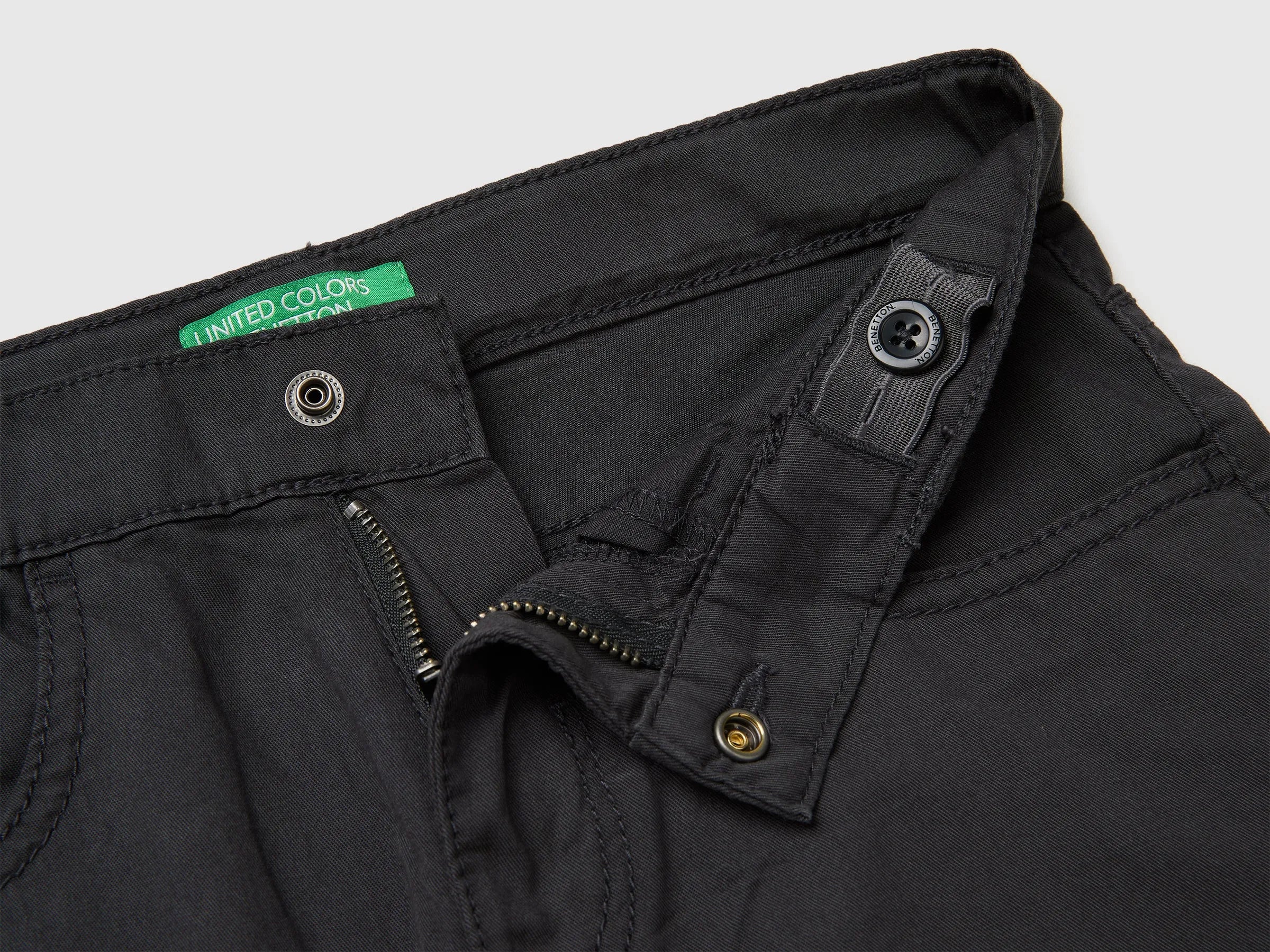 Benetton Dark gray Boys Lightweight Bermuda Shorts with Pockets SKU: 47RGC902U_19E Image 03