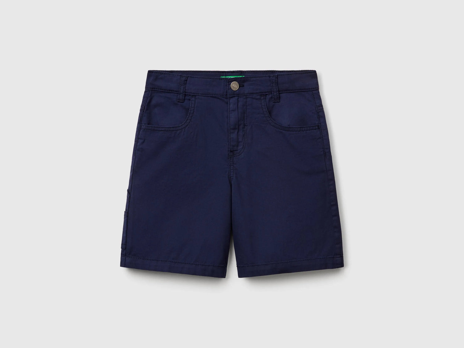 Benetton Dark blue Boys Lightweight Bermuda Shorts with Pockets SKU: 47RGC902U_252 Image 01
