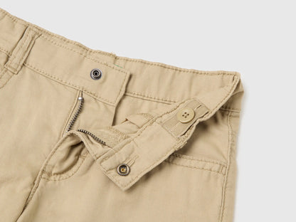 Benetton Beige Boys Lightweight Bermuda Shorts with Pockets SKU: 47RGG901Y_00B Image 03