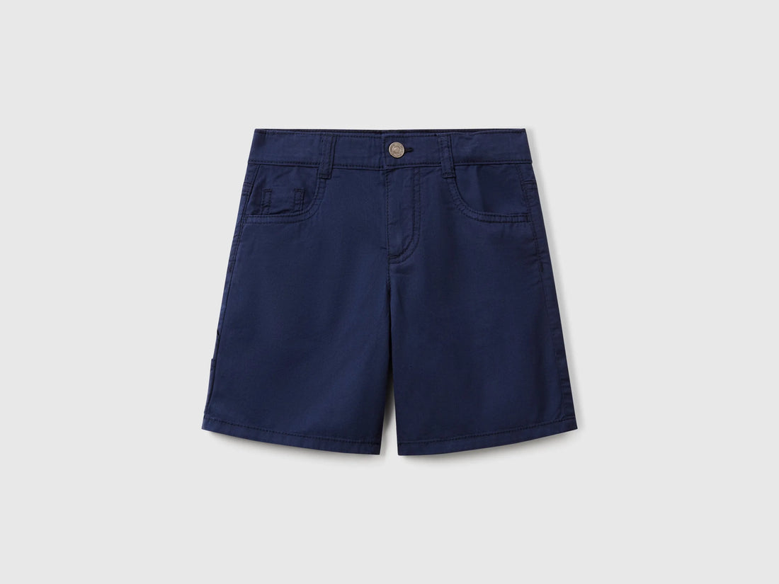 Benetton Dark blue Boys Lightweight Bermuda Shorts with Pockets SKU: 47RGG901Y_252 Image 01