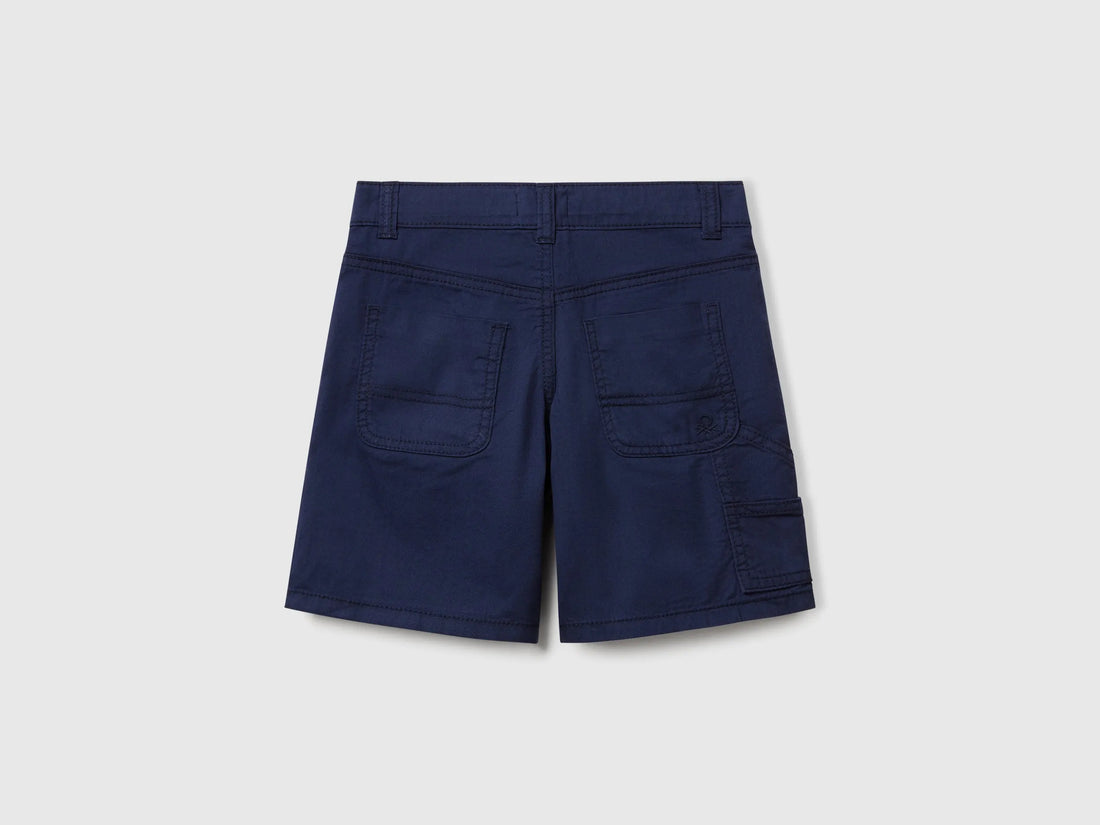 Benetton Dark blue Boys Lightweight Bermuda Shorts with Pockets SKU: 47RGG901Y_252 Image 02