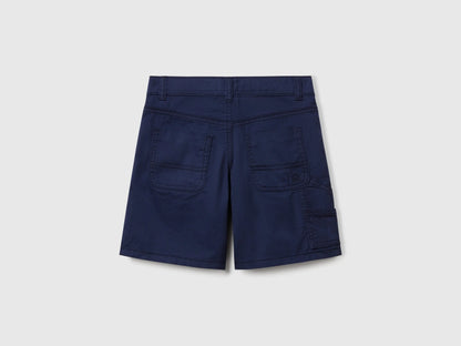 Benetton Dark blue Boys Lightweight Bermuda Shorts with Pockets SKU: 47RGG901Y_252 Image 02