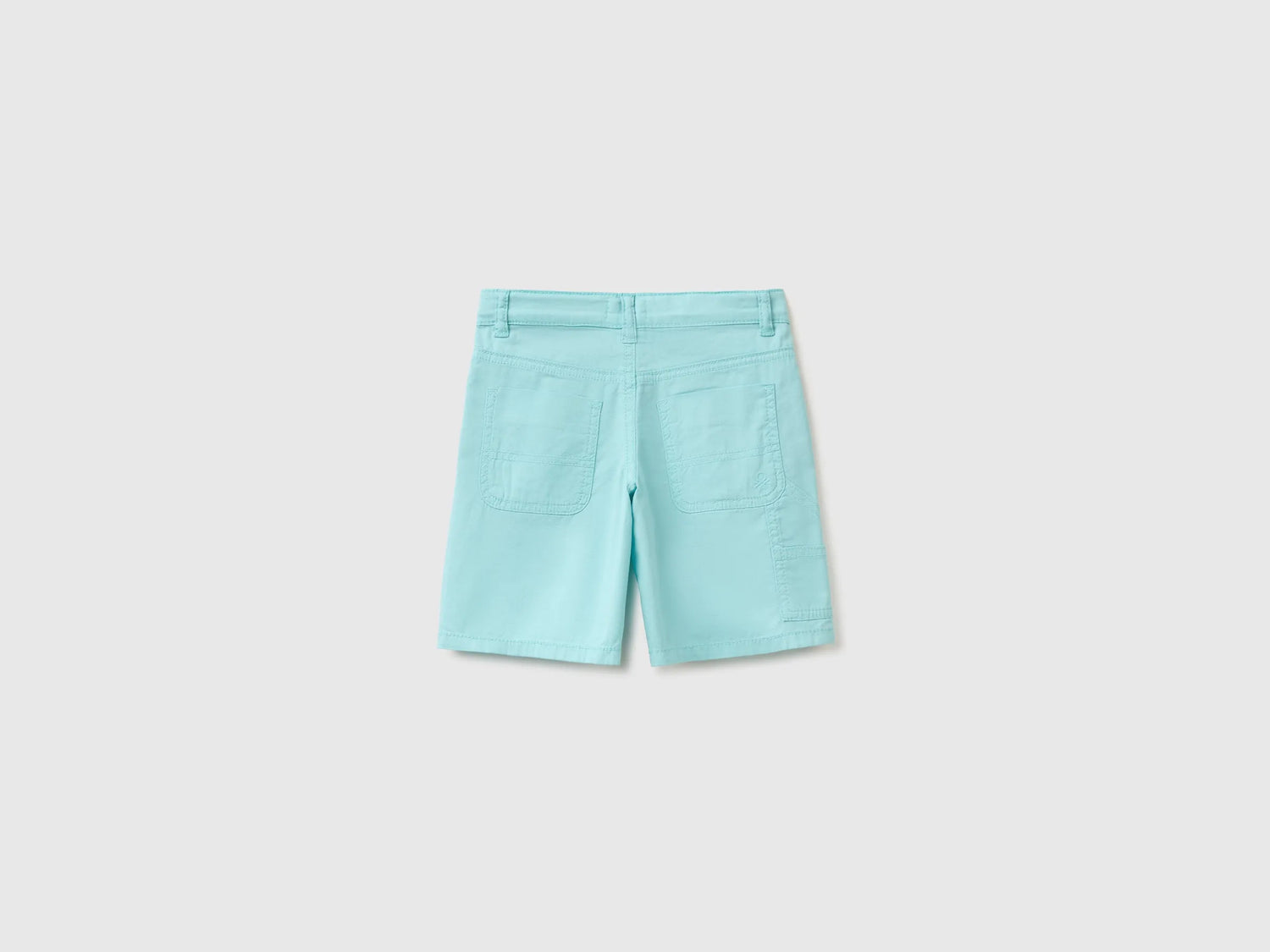 Benetton Blue Boys Lightweight Bermuda Shorts with Pockets SKU: 47RGG901Y_3L7 Image 02