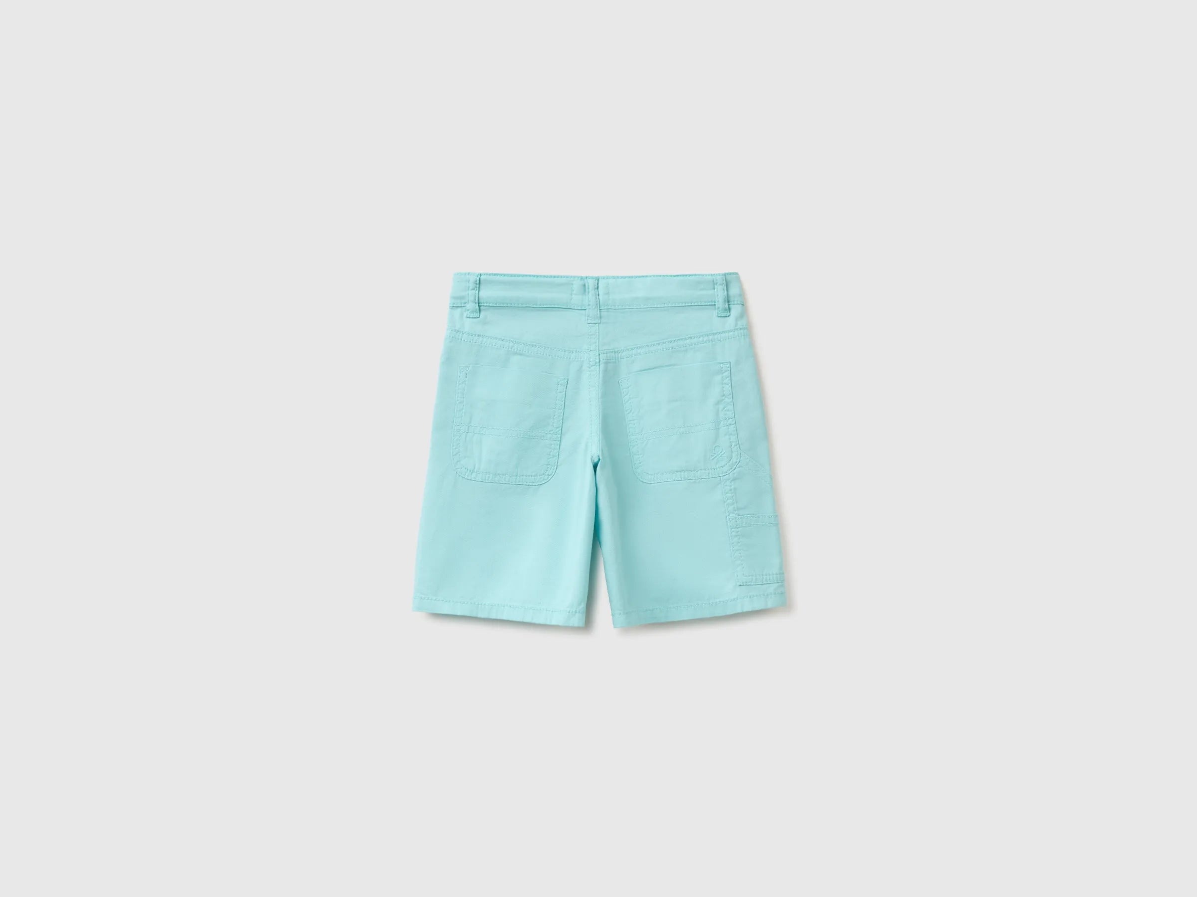 Benetton Blue Boys Lightweight Bermuda Shorts with Pockets SKU: 47RGG901Y_3L7 Image 02
