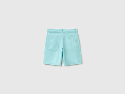 Benetton Blue Boys Lightweight Bermuda Shorts with Pockets SKU: 47RGG901Y_3L7 Image 02