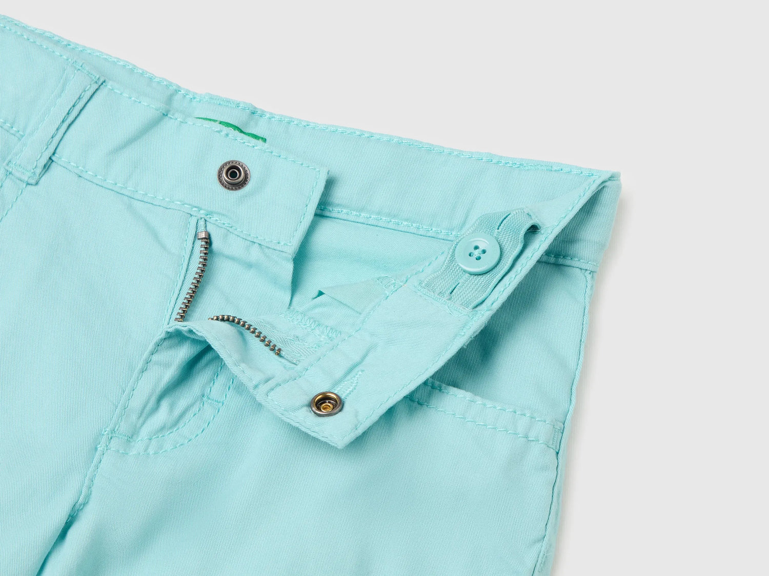 Benetton Blue Boys Lightweight Bermuda Shorts with Pockets SKU: 47RGG901Y_3L7 Image 03