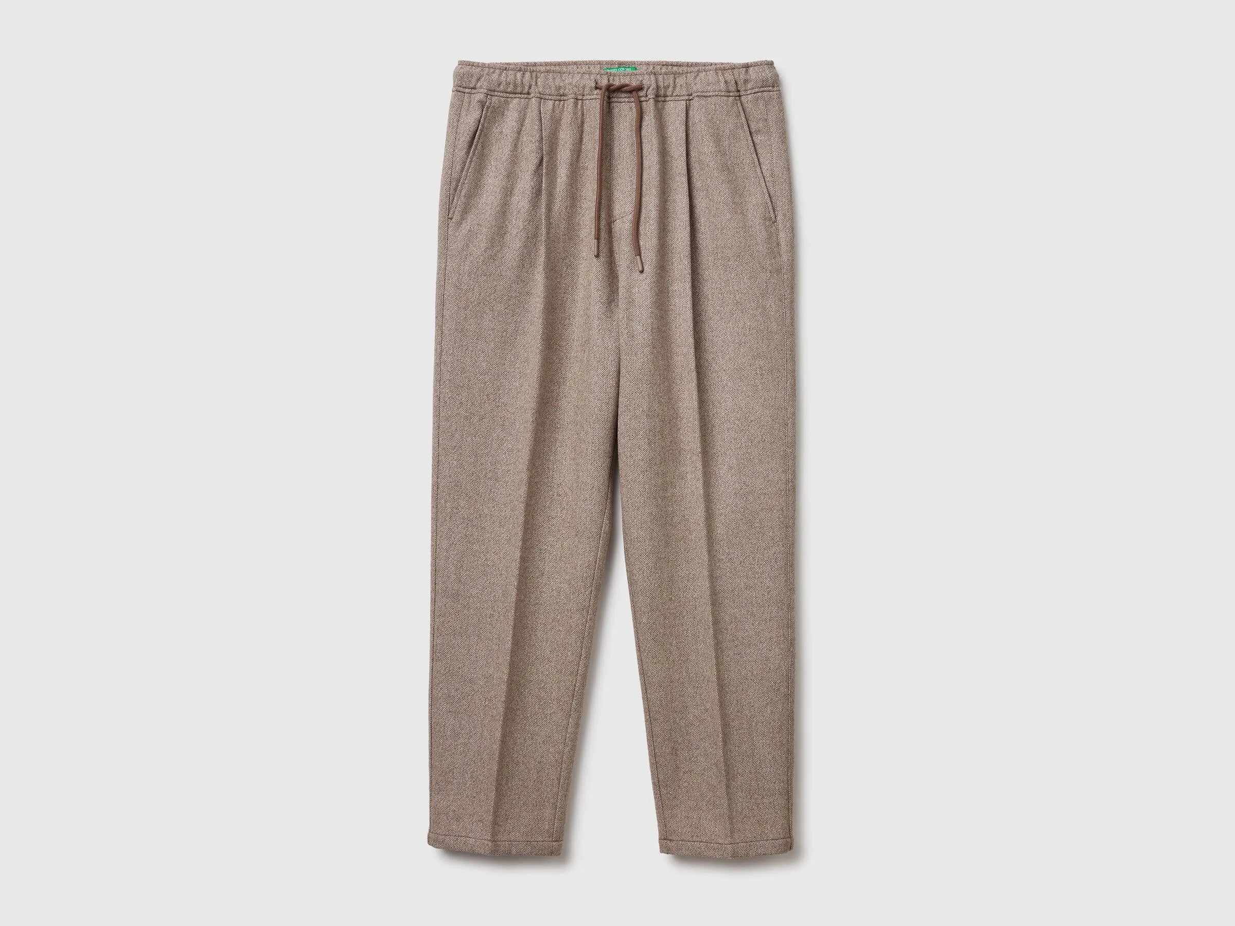 Benetton_Brown_Flannel Joggers_47WUUF05V_901_05