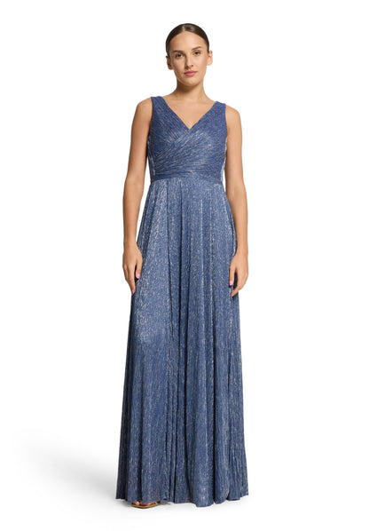 Vera Mont_Classic Blue/White_Evening Dress with Pleats_4819-4669_8819_02