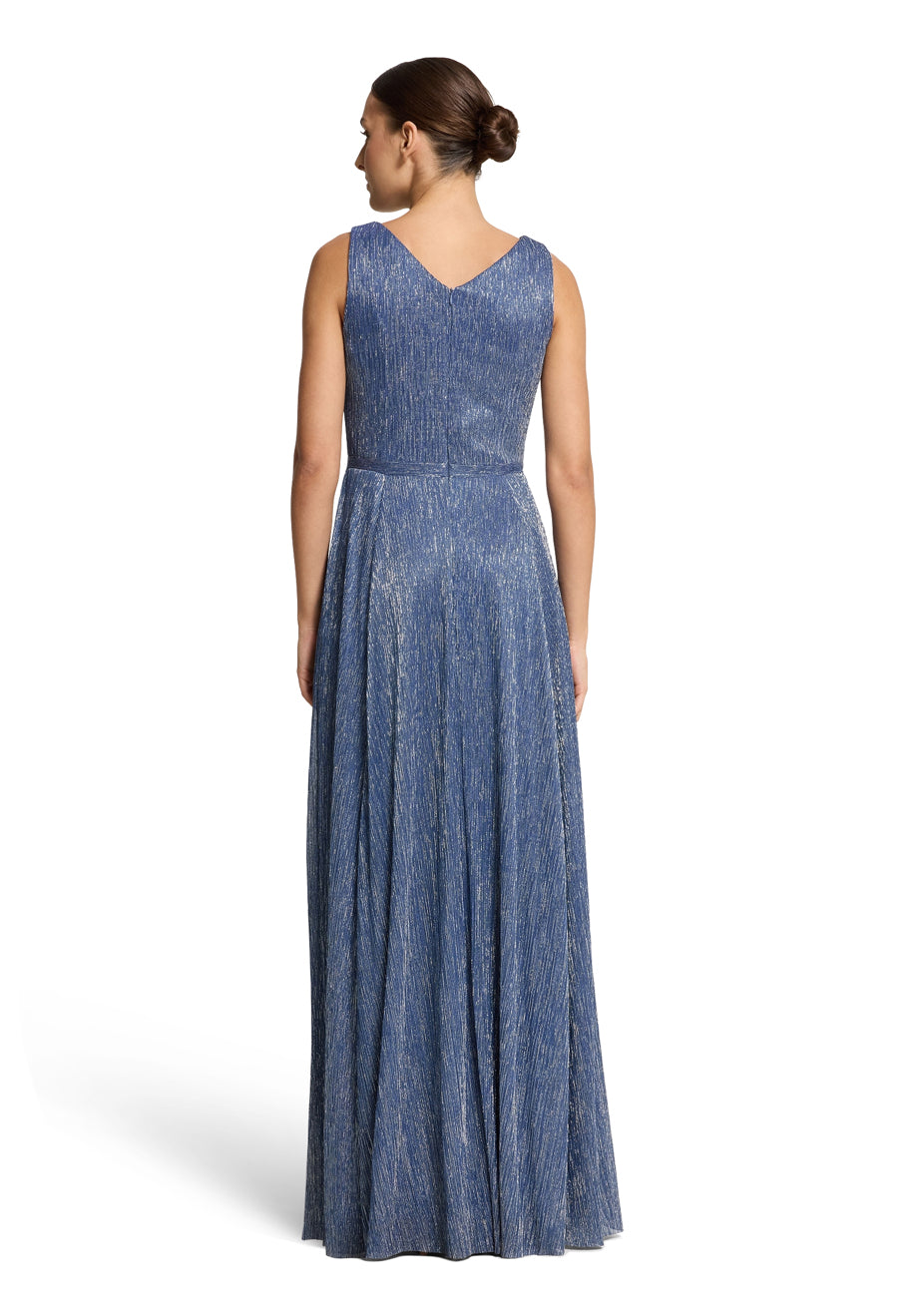 Vera Mont_Classic Blue/White_Evening Dress with Pleats_4819-4669_8819_03