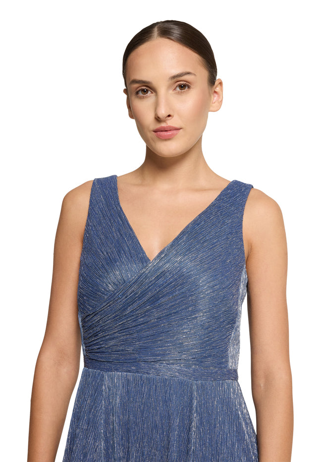 Vera Mont_Classic Blue/White_Evening Dress with Pleats_4819-4669_8819_04