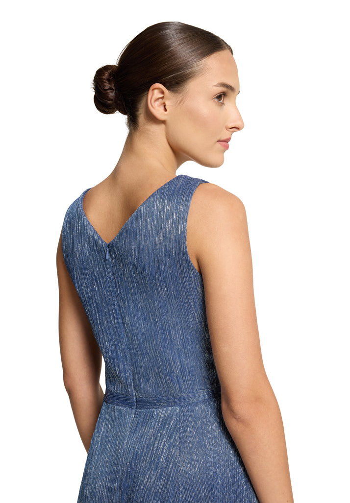 Vera Mont_Classic Blue/White_Evening Dress with Pleats_4819-4669_8819_05