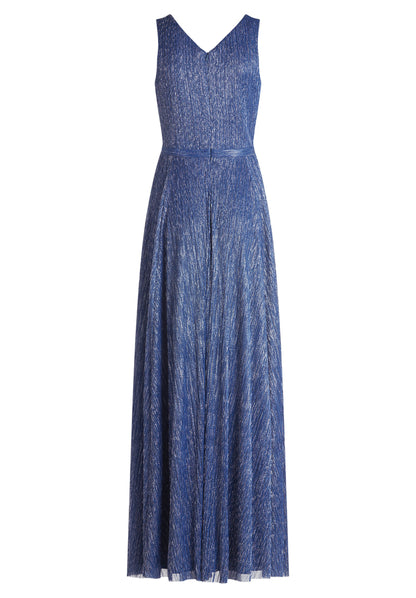 Vera Mont_Classic Blue/White_Evening Dress with Pleats_4819-4669_8819_07