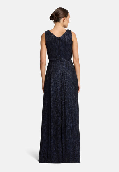 Vera Mont_Blue/Black_Evening Dress with Pleats_4819-4669_8890_02