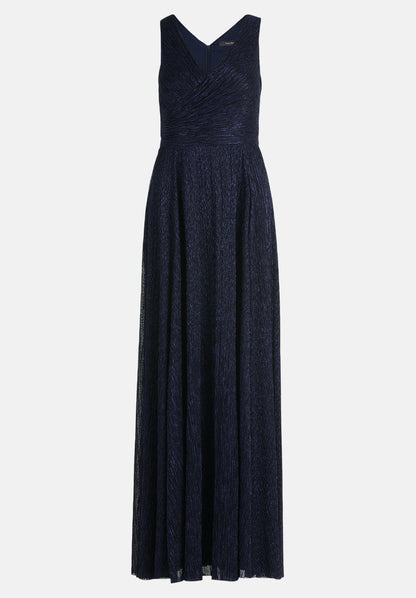Vera Mont_Blue/Black_Evening Dress with Pleats_4819-4669_8890_04