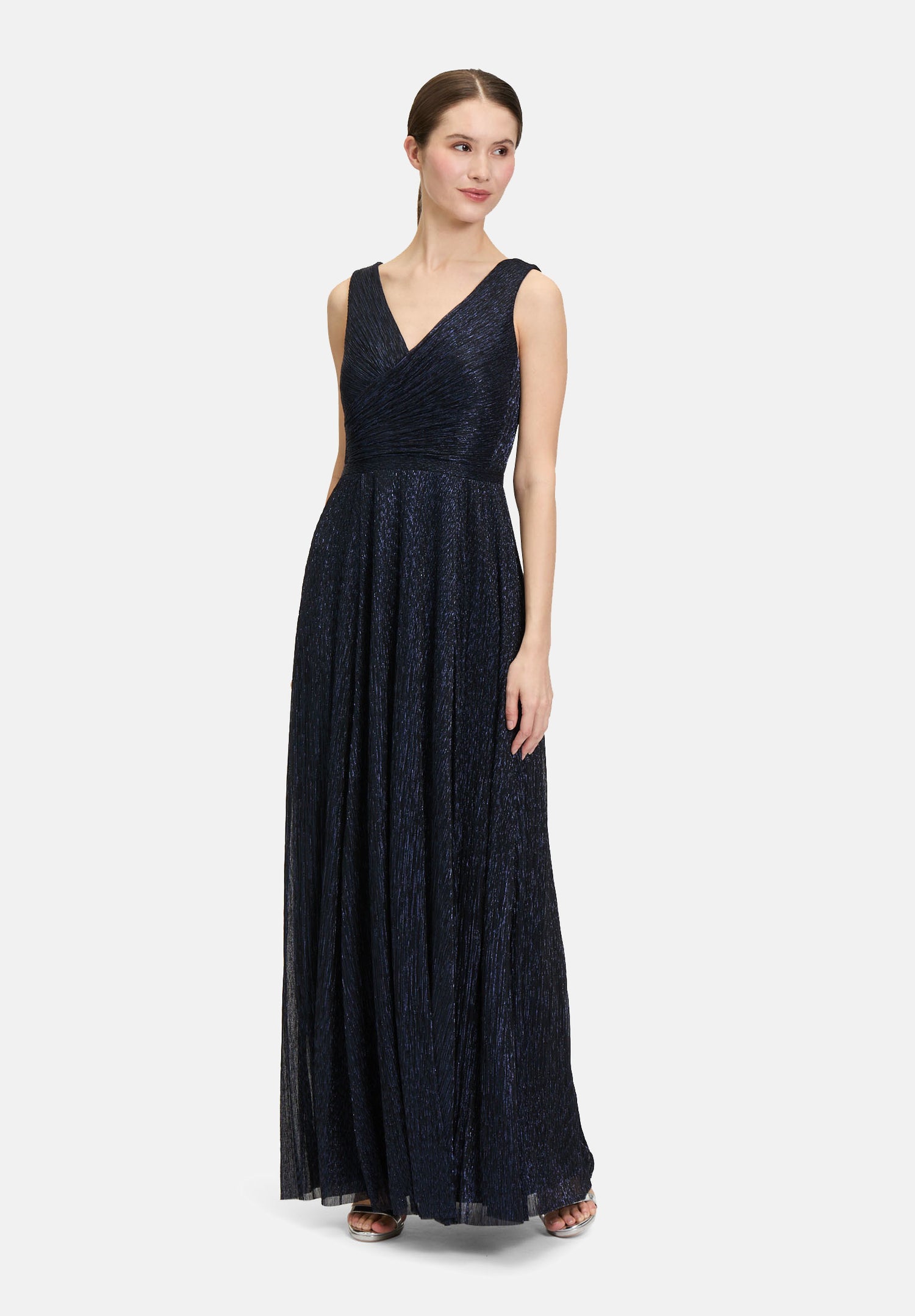 Vera Mont_Blue/Black_Evening Dress with Pleats_4819-4669_8890_07