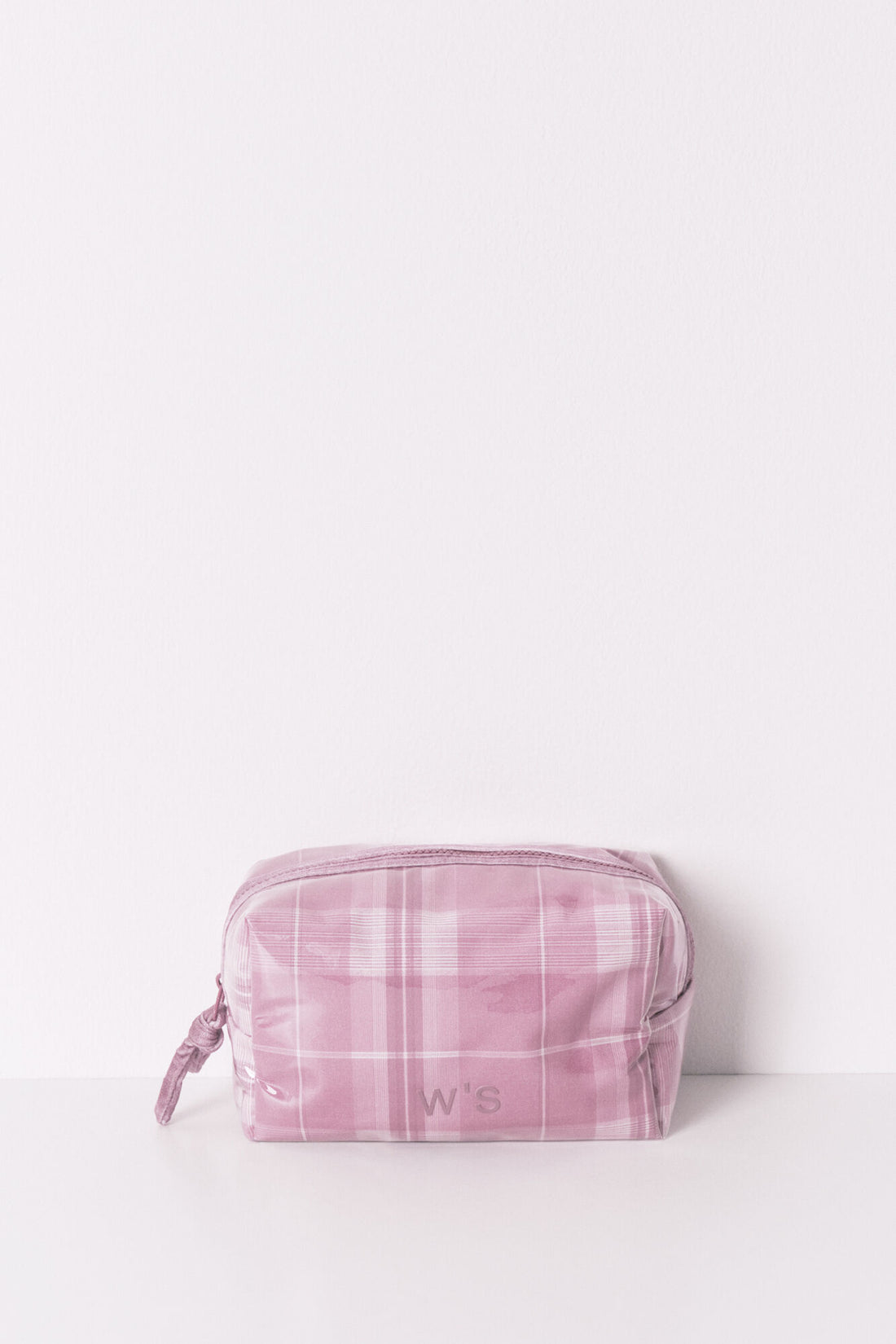 Women Secret_Pink_Medium Pink Checkered Print Vanity Case_4842005_73_01